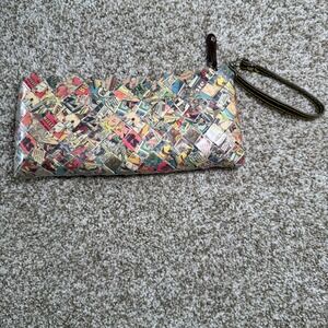Nahui Ollin Comic Book Tootsie Roll Woven Candy Wrapper Wristlet Clutch